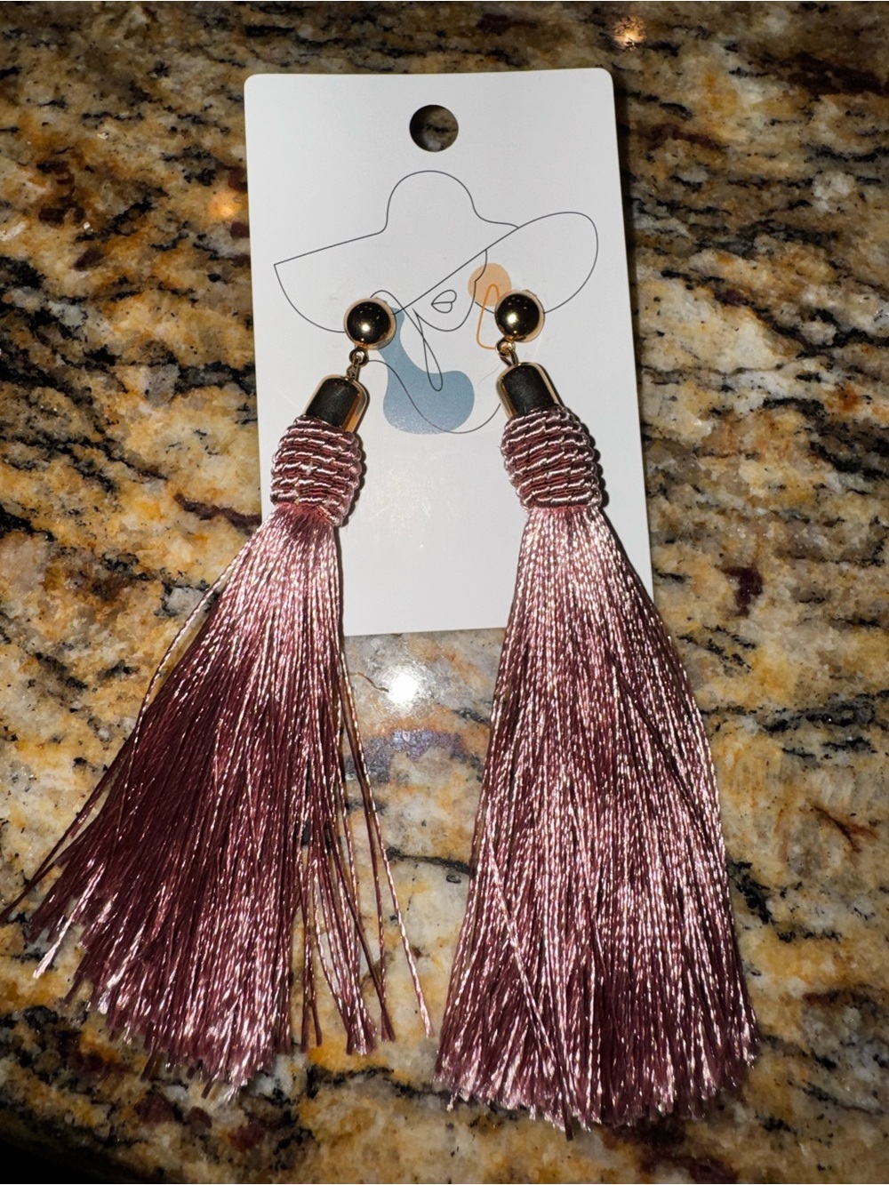 Elegant Pink Tassel Drop Earrings - Unbranded